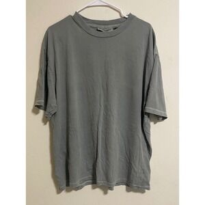 No Boundaries Mens Oversized Fit T-Shirt Grey Cotton Contrast Stitch Large 42-44